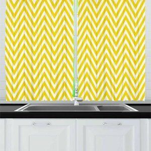 Kitchen Curtains 55"W x 39"L Chevron Stripes 39866